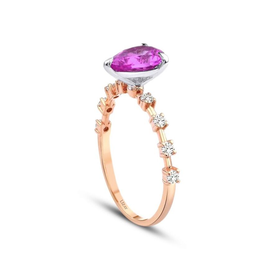 1.52 Carat Diamond Pink Sapphire Ring