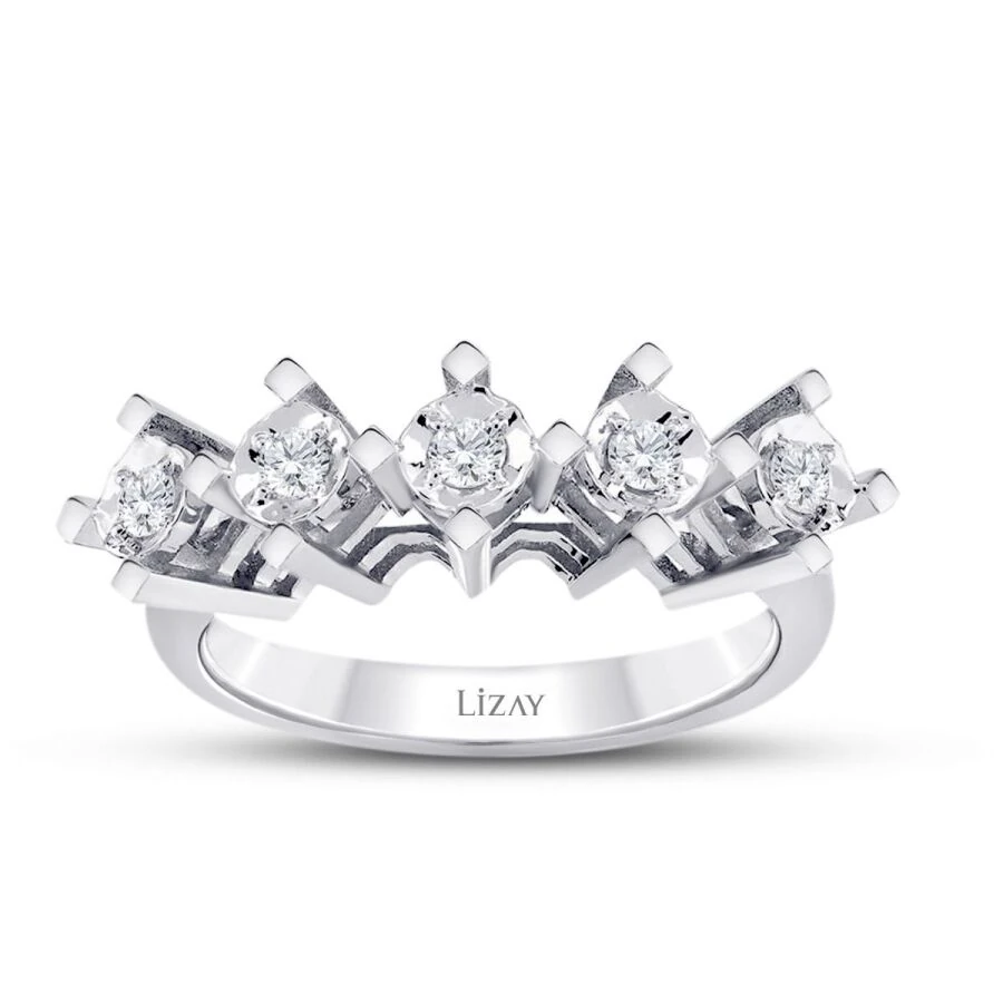 1.00 Carat-Style Diamond-Effect Five-Stone Ring