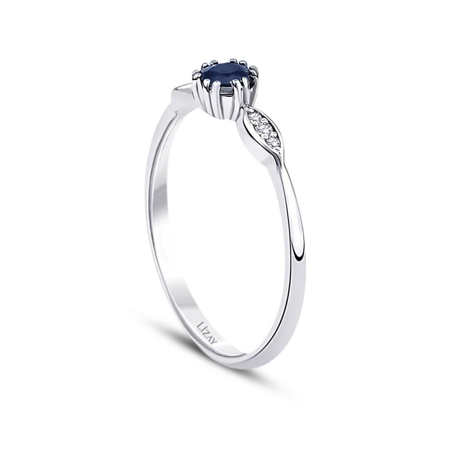 0.35 Carat Diamond Sapphire Ring