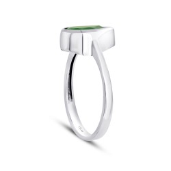 Gold Green Stone Drop Ring