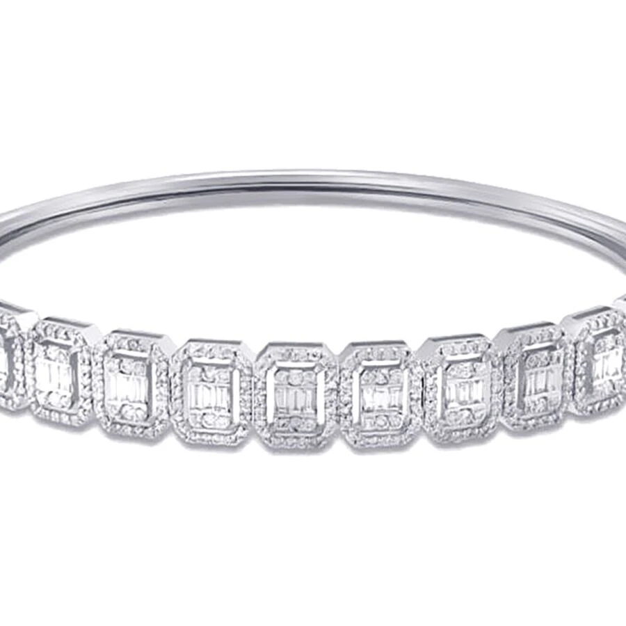 1.74 Carat Diamond Baguette Bangle