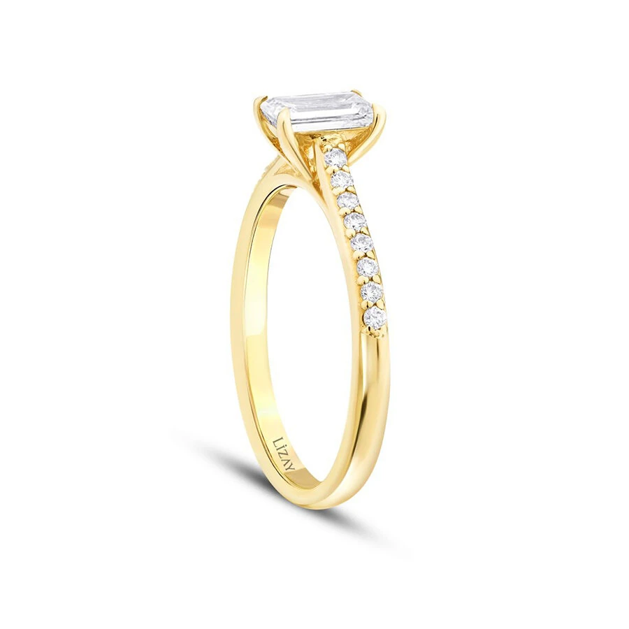 0.65 Carat Diamond Emerald Solitaire Engagement Ring