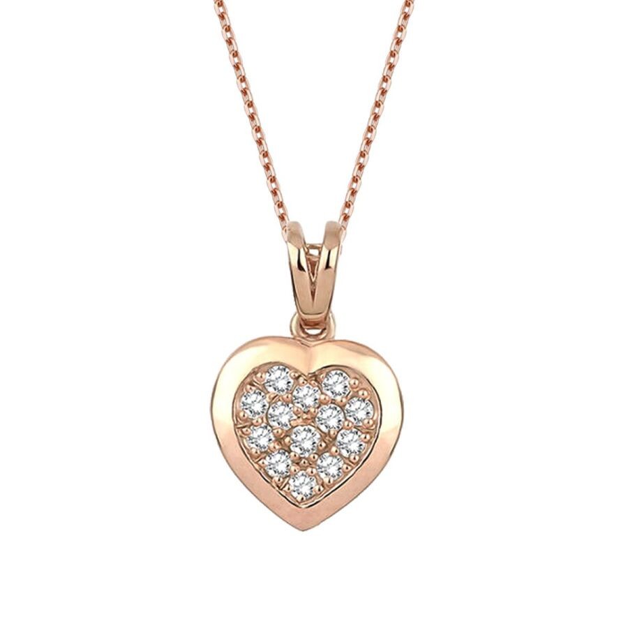 0.14 Carat Diamond Heart Necklace