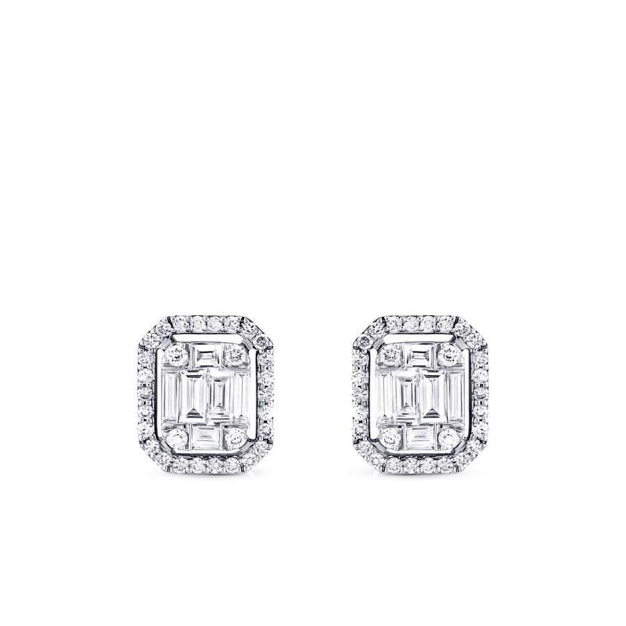 1.36 Carat Diamond Baguette Earrings