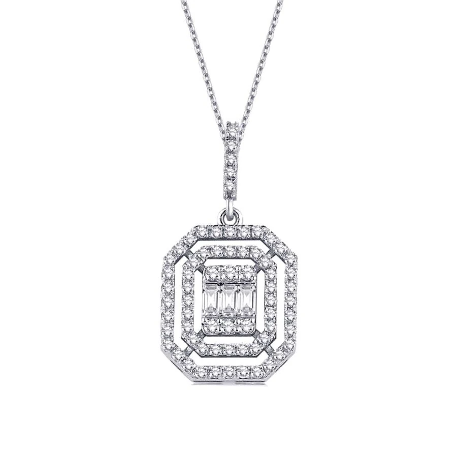0.42 Carat Diamond Baguette Necklace