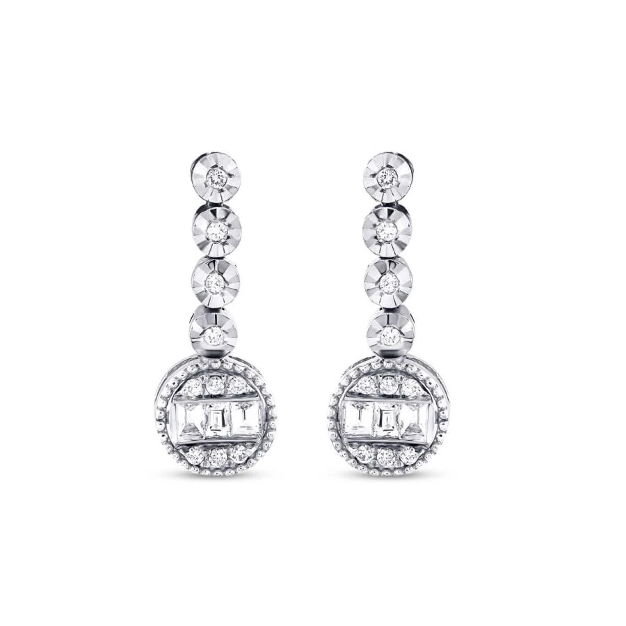 0.32 Carat Diamond Baguette Earrings
