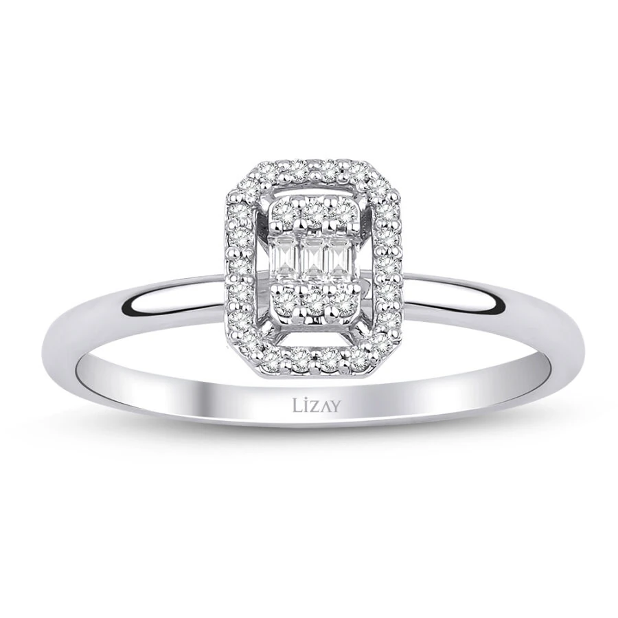 0.11 Carat Diamond Baguette Ring