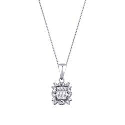 0,10 Karat Diamant Baguette Halskette
