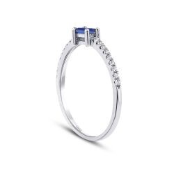0,22 Karat Diamant Saphir Baguette Halskette