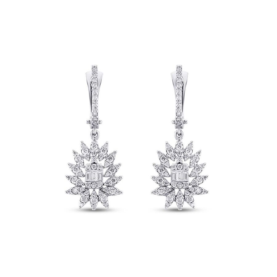 0.89 Carat Diamond Baguette Earrings