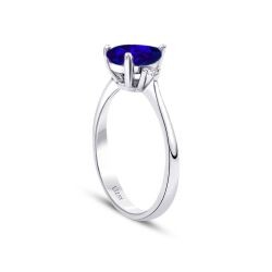 1.34 Carat Diamond Pear Sapphire Ring
