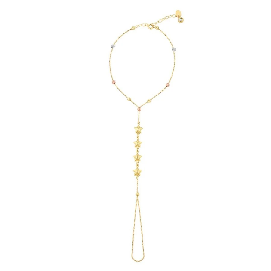 Gold Ball Star Hand Chain Bracelet