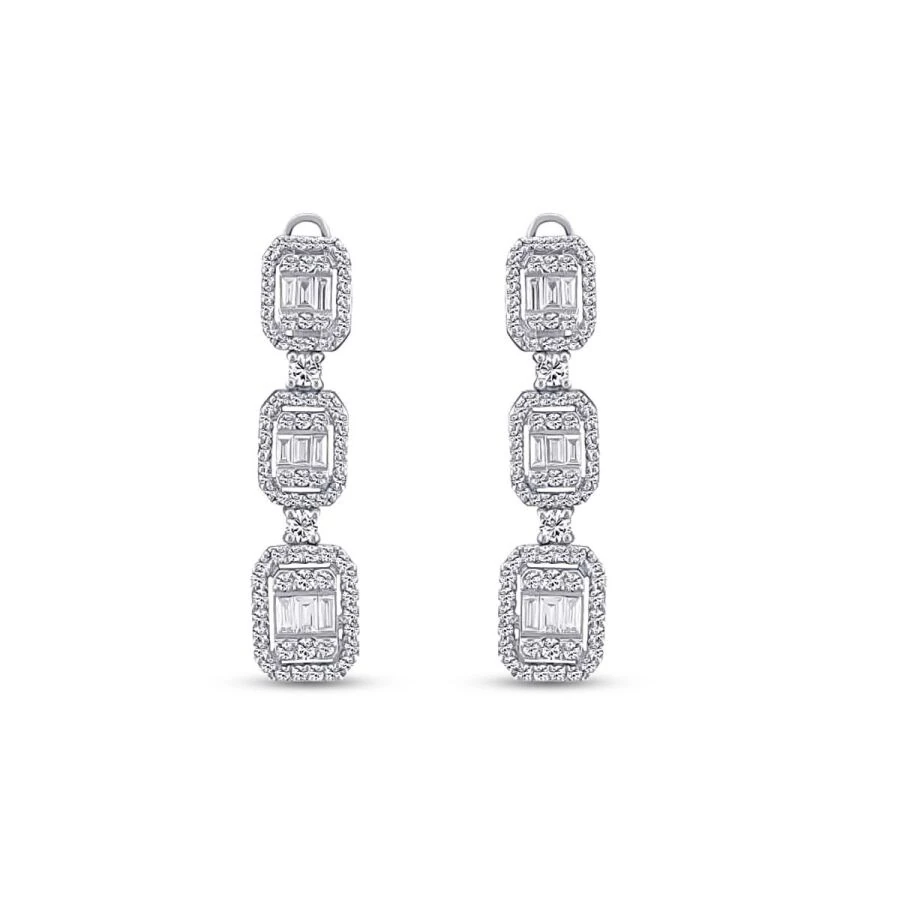 1.13 Carat Diamond Baguette Earrings