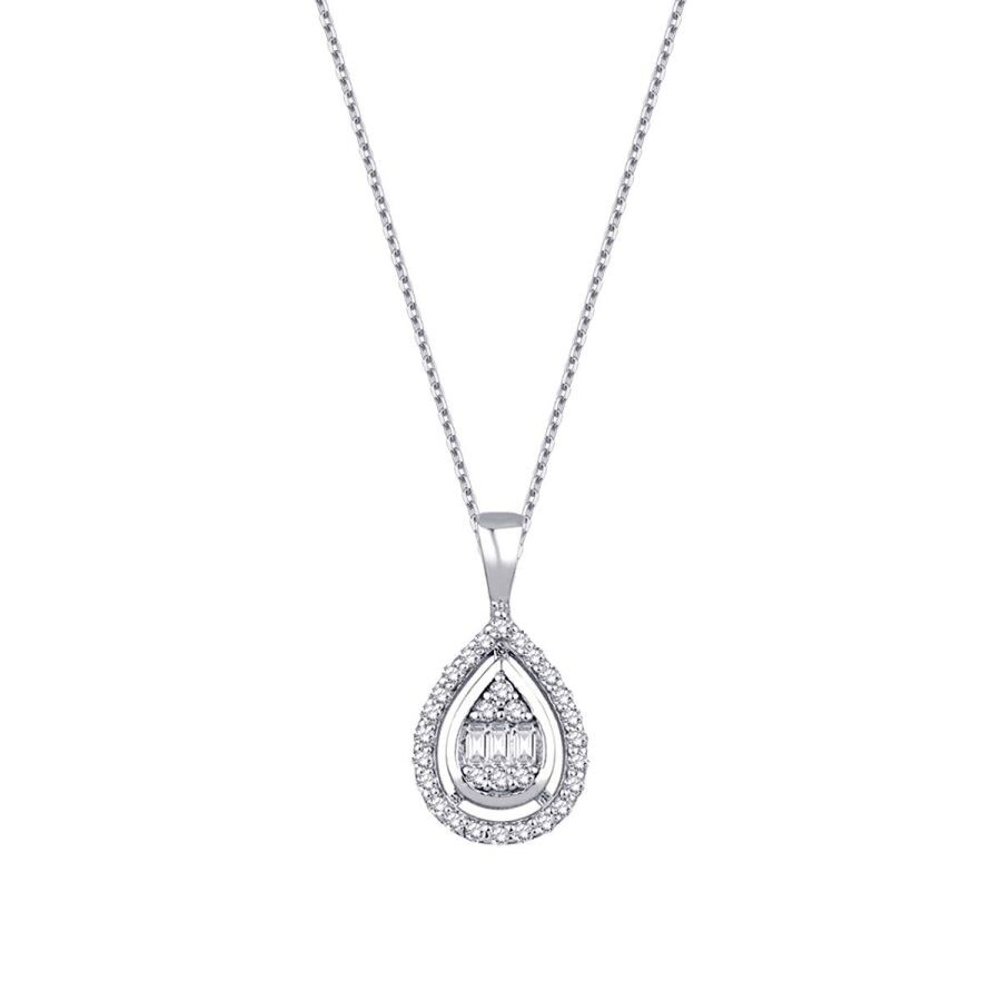 0.17 Carat Diamond Baguette Necklace