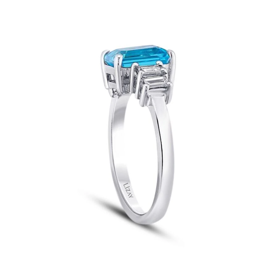 1.44 Carat Diamond Blue Topaz Ring