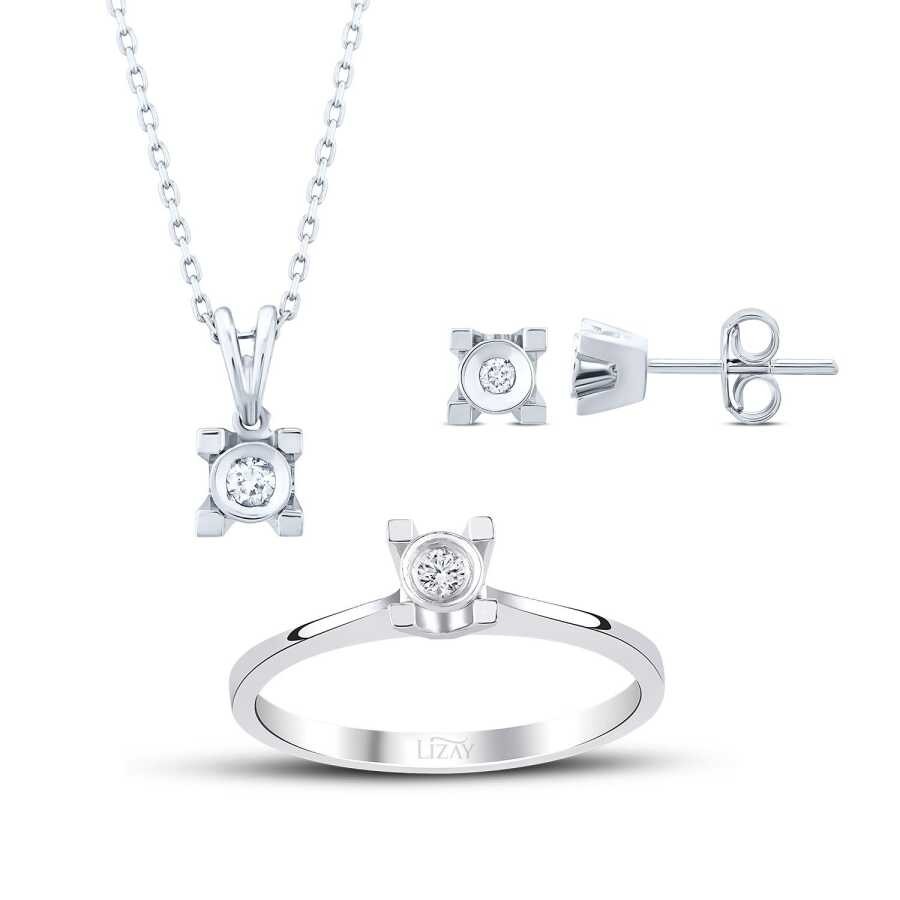 0.16 Carat Diamond Solitaire Mini Set