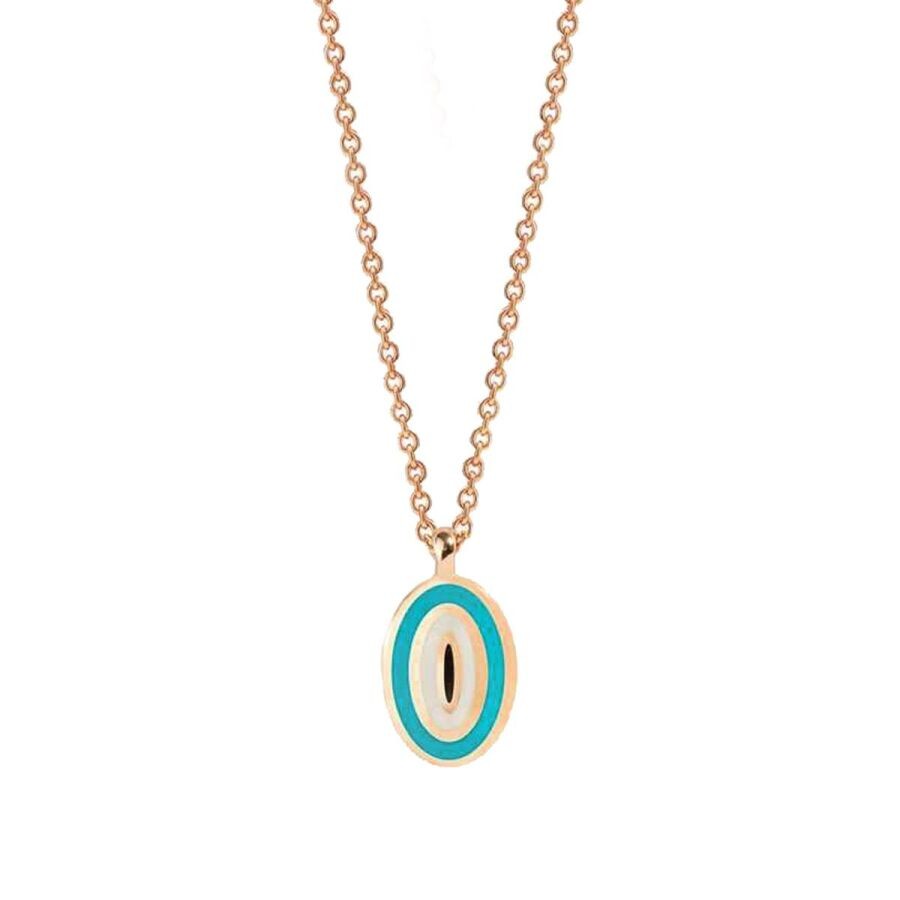 Gold Enamel Evil Eye Necklace