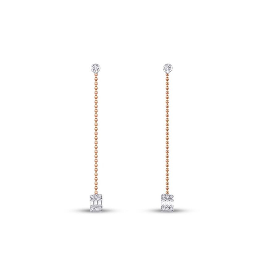 0.37 Carat Diamond Baguette Earrings