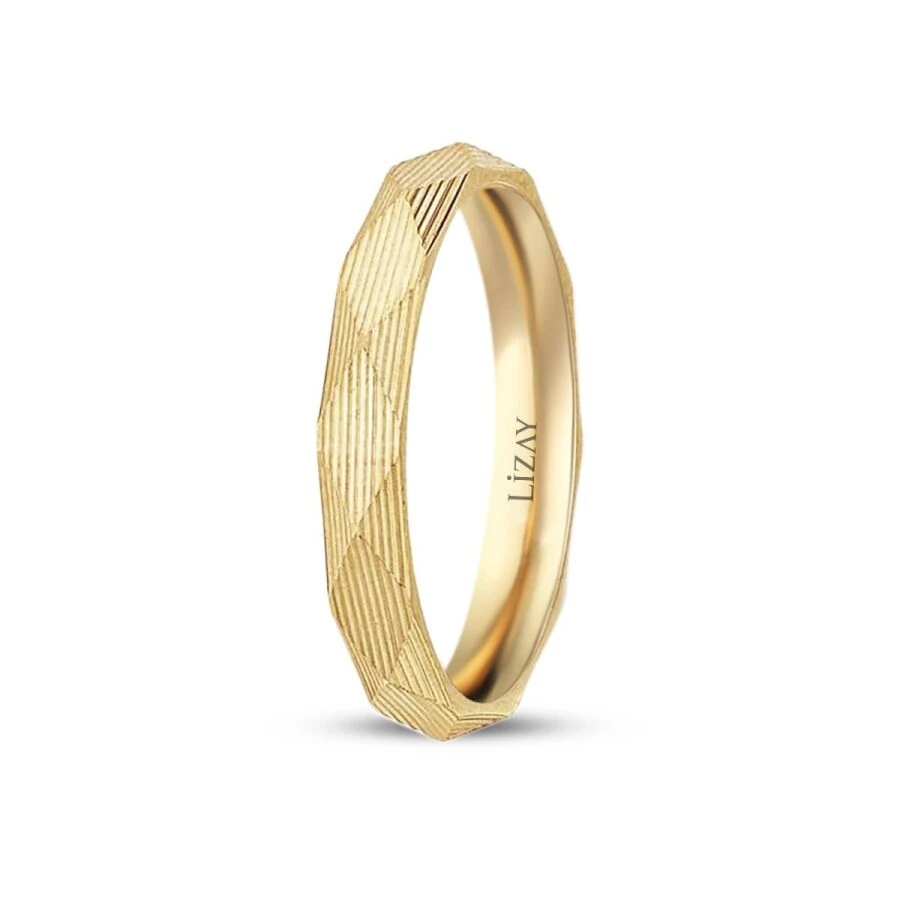 Gold Triangle Shaped Wedding Band