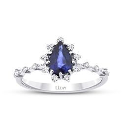 0.94 Carat Diamond Sapphire Ring