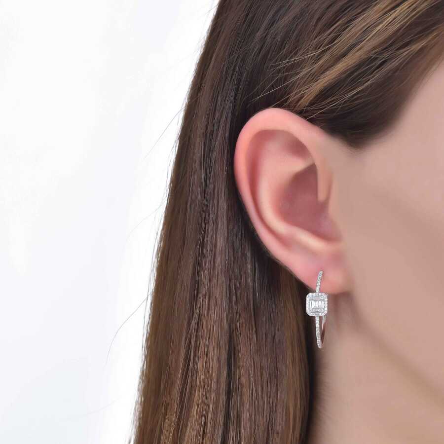 0.46 Carat Diamond Hoop Earrings