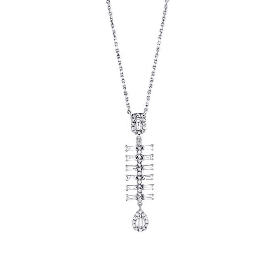 0.54 Carat Diamond Baguette Necklace