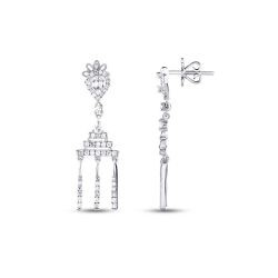 0.68 Carat Diamond Baguette Earrings