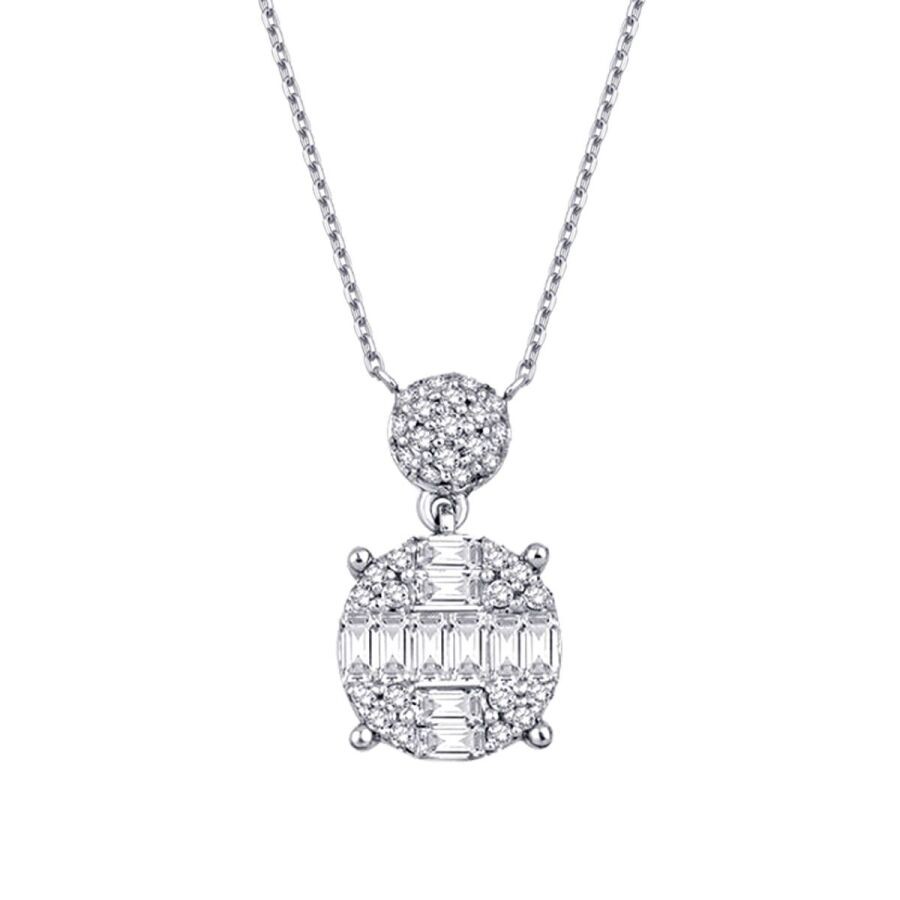 0.38 Carat Diamond Baguette Necklace