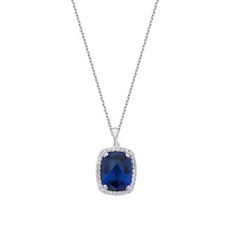 1.96 Carat Diamond Sapphire Necklace