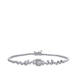 0.92 Carat Diamond Baguette Bangle
