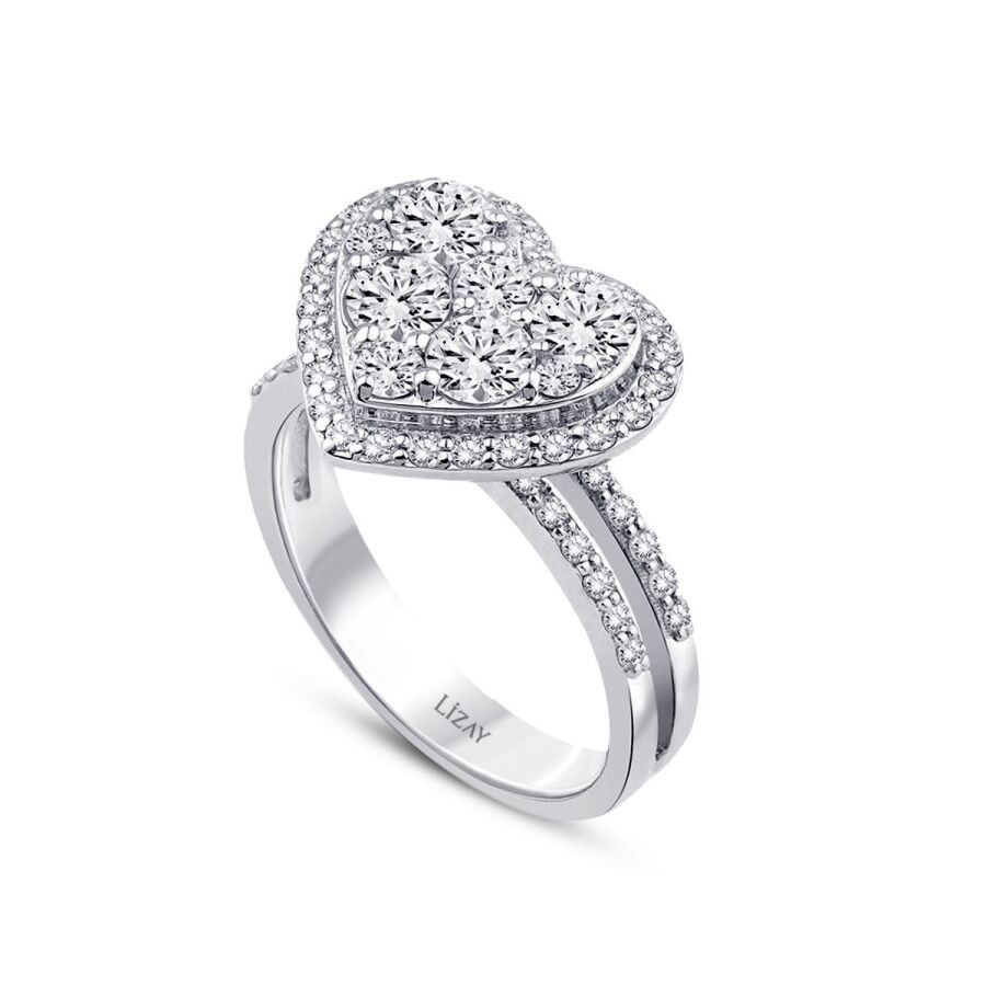 1.64 Carat Diamond Heart Ring
