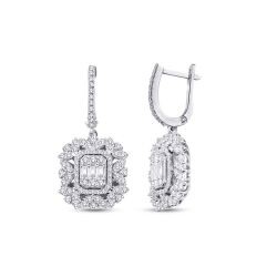 1.41 Carat Diamond Baguette Earrings