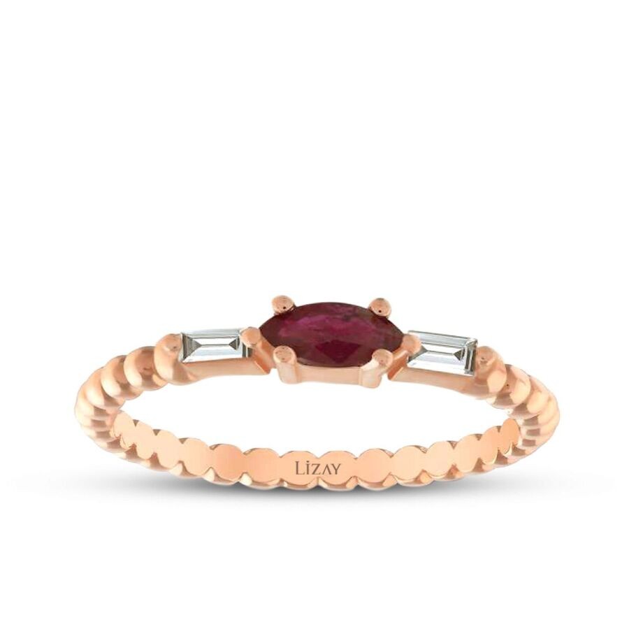 0.17 Carat Diamond Ruby Ring