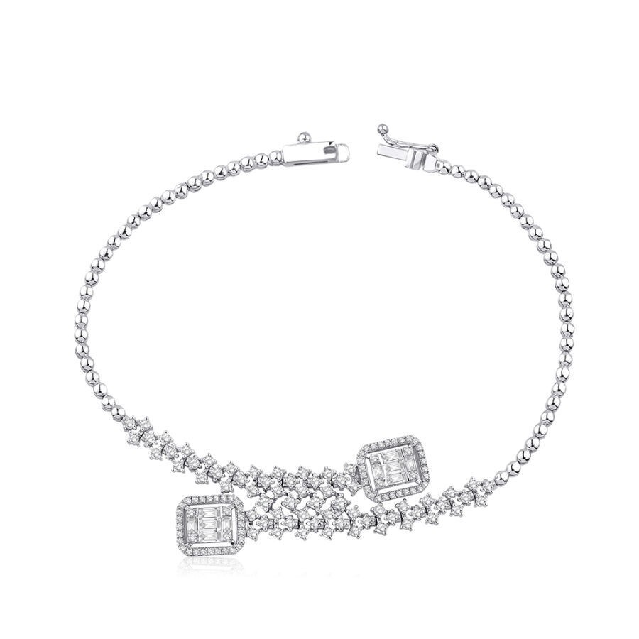 1.60 Carat Diamond Baguette Bracelet