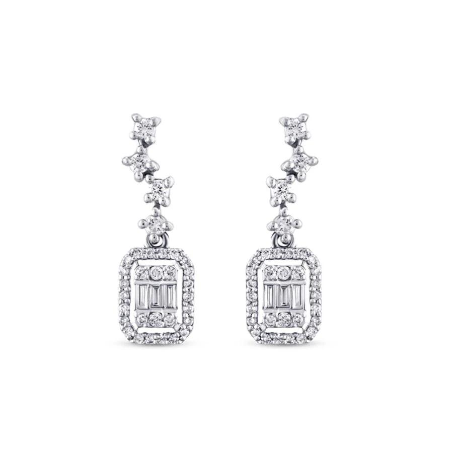 0.33 Carat Diamond Baguette Earrings