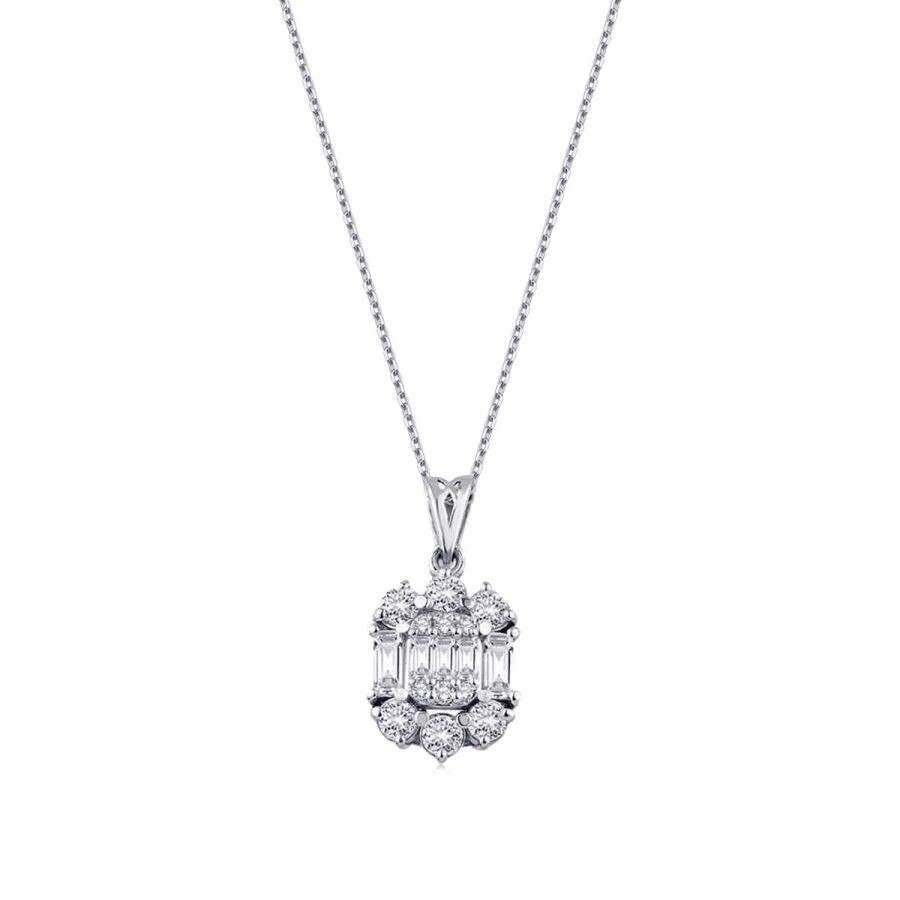 0.49 Carat Diamond Baguette Necklace