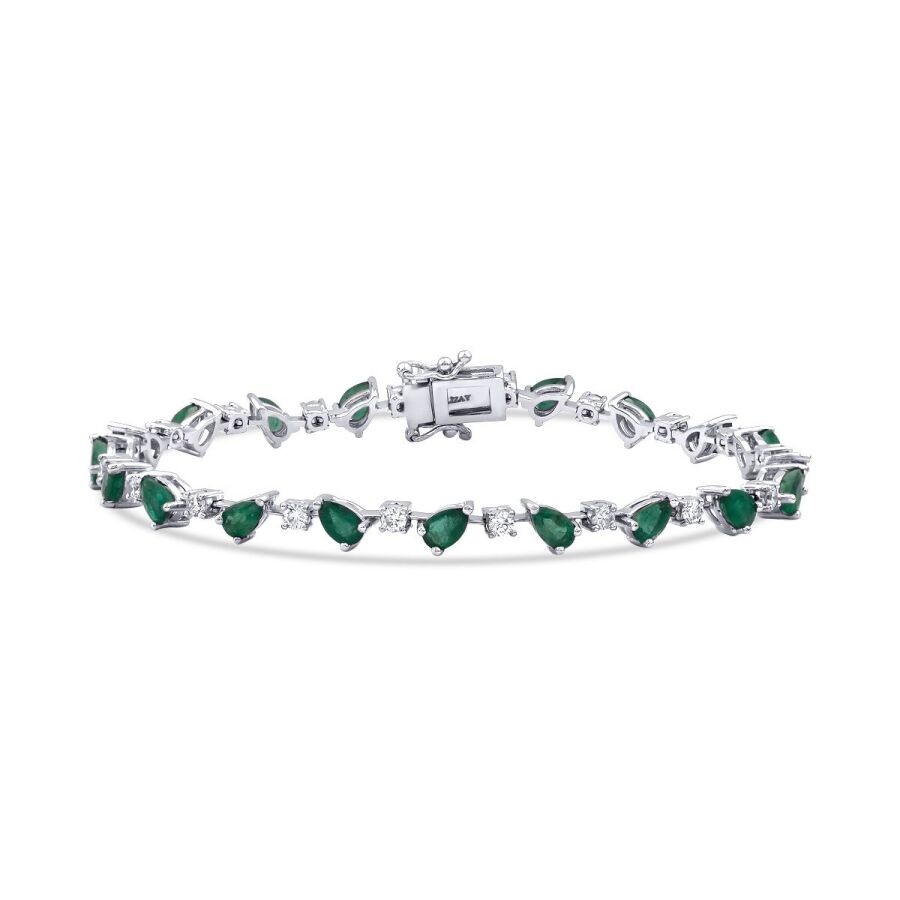 6.03 Carat Diamond Emerald Bracelet