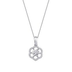 0.15 Carat Diamond Flower Necklace