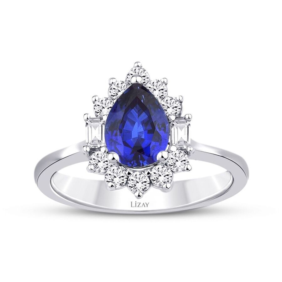 1.91 Carat Diamond Sapphire Ring