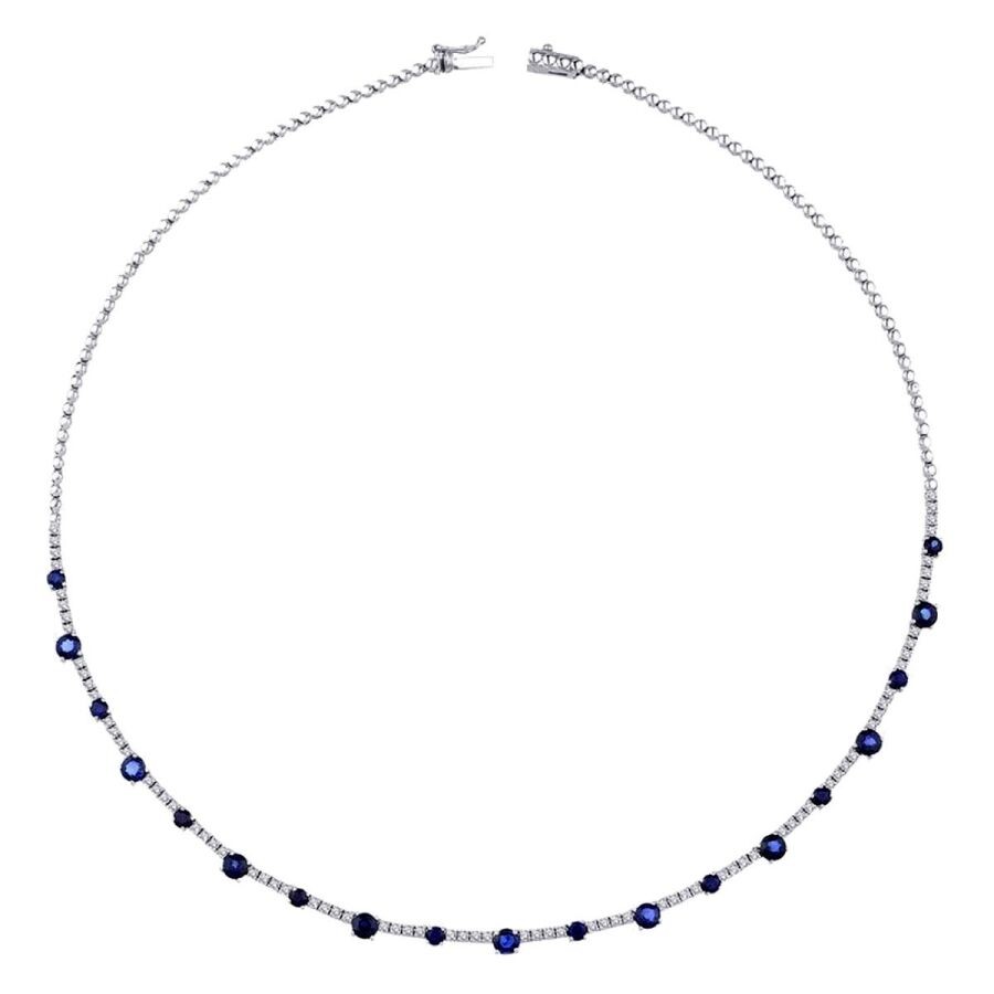 5.66 Carat Diamond Sapphire Necklace