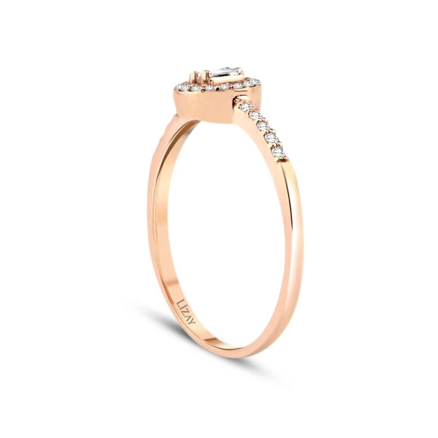 0.18 Carat Diamond Stone Band Baguette Ring