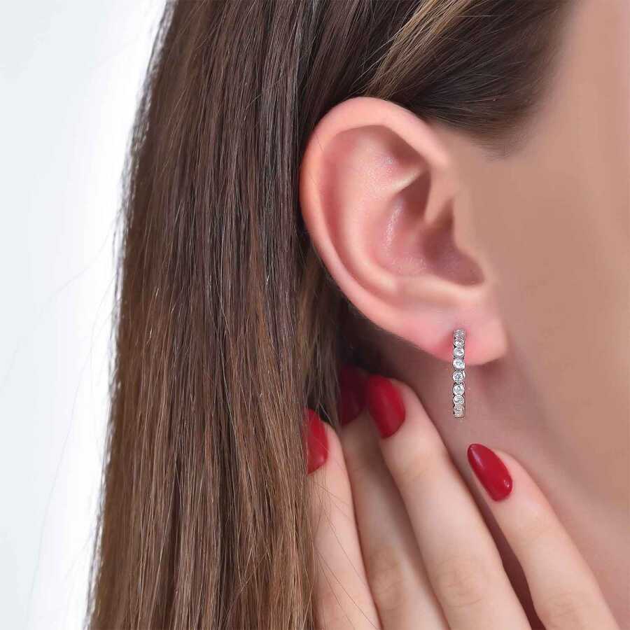 0.43 Carat Diamond Hoop Earrings