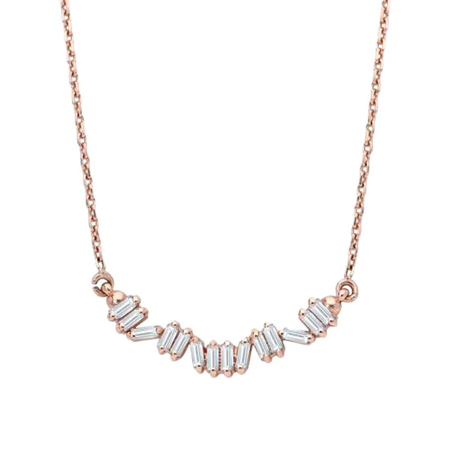 0.27 Carat Diamond Baguette Necklace