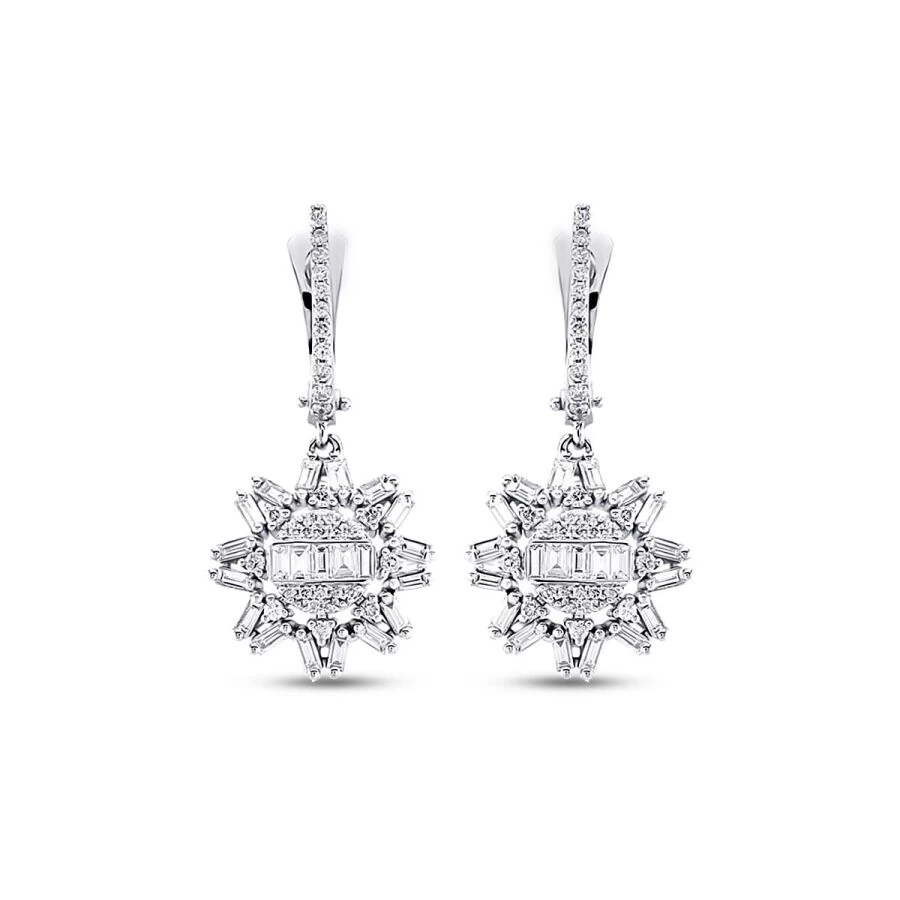 1.15 Carat Diamond Baguette Earrings