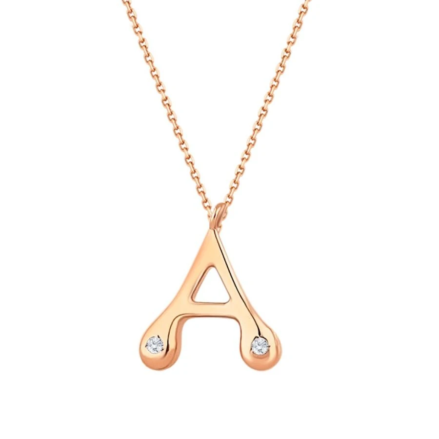 0.04 Carat Diamond Letter A  Necklace