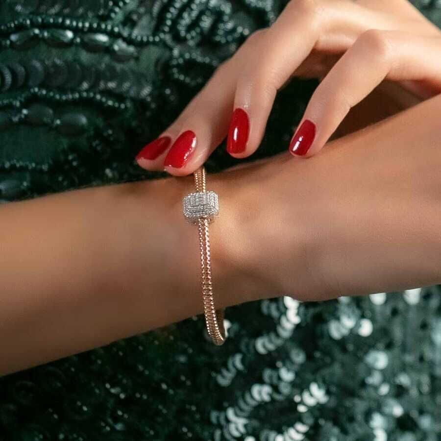 0.25 Carat Diamond Baguette Bangle