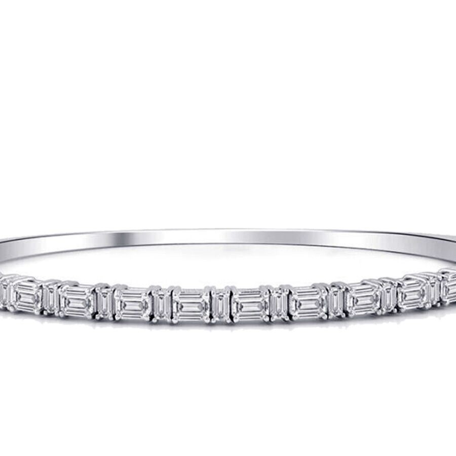 3.01 Carat Diamond Baguette Bangle