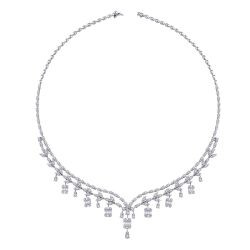 9.75 Carat Diamond Baguette Necklace