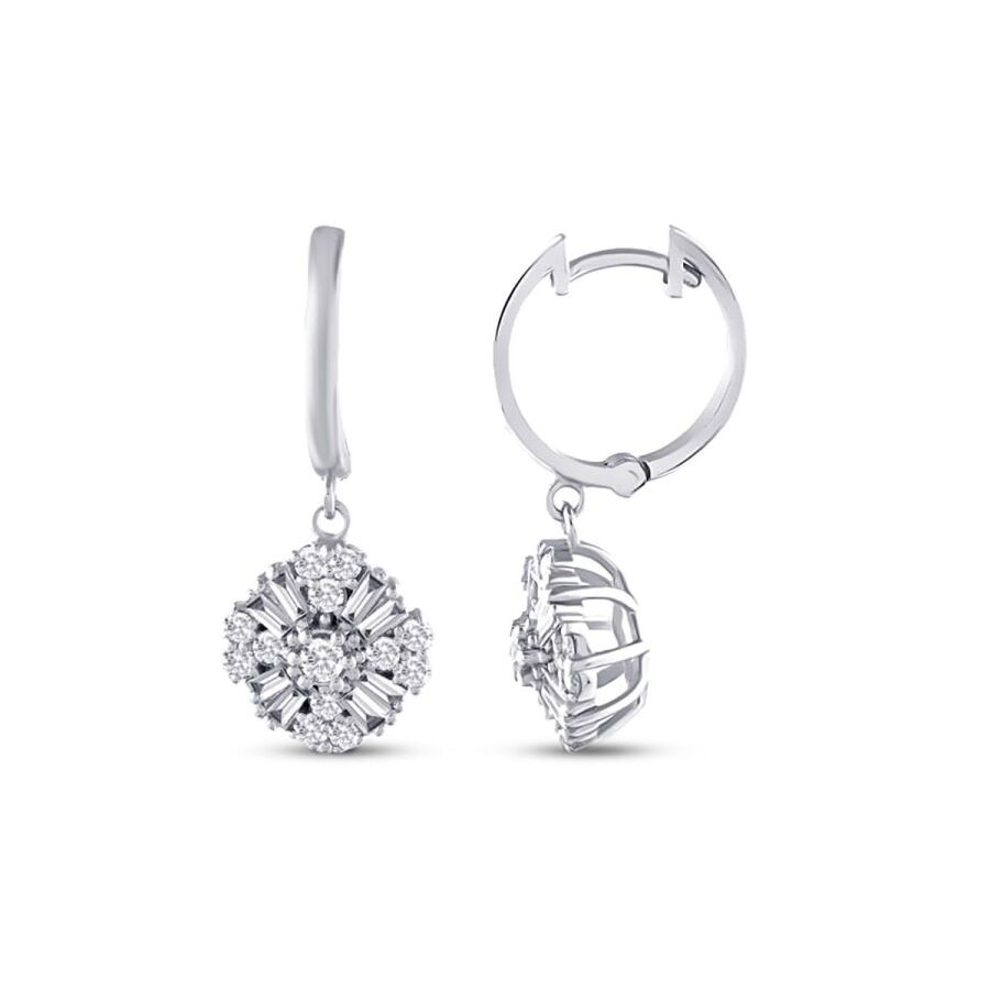 0.77 Carat Diamond Baguette Earrings