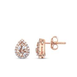 0.28 Carat Diamond Baguette Pear Earrings